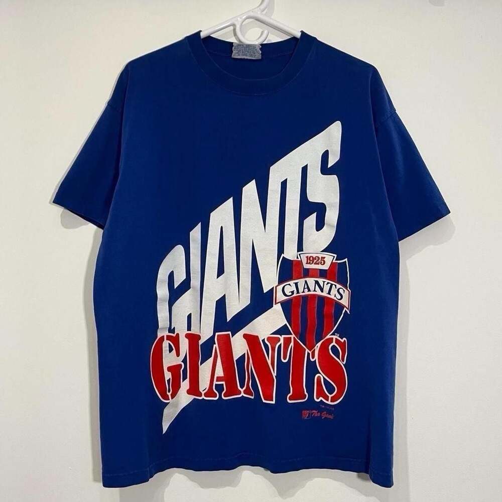 Vintage 90s New York Giants NFL Football T-Shirt Large Blue The Game